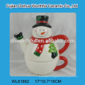 Cute snowman shaped ceramic plate for christmas decoration